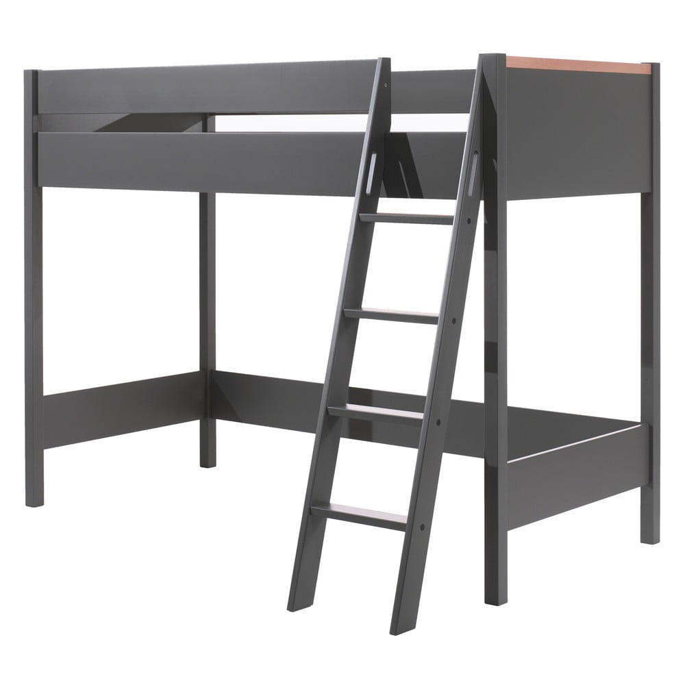 Tmavosivá detská vyvýšená posteľ Vipack London