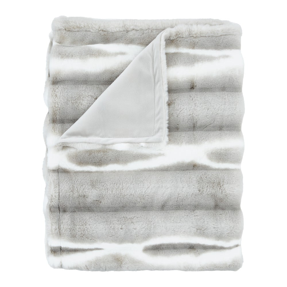 Svetlosivá deka z umelej kožušiny 130x170 cm Flint – Catherine Lansfield