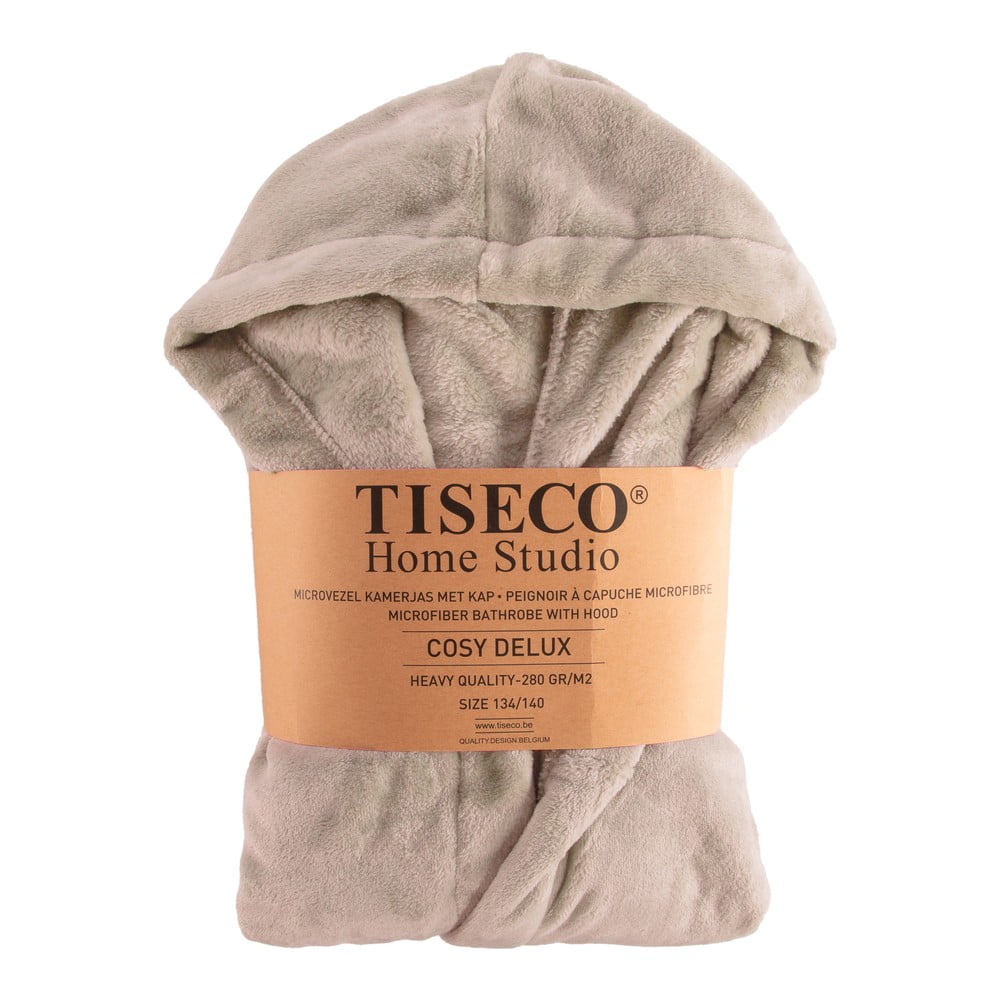 Hnedý detský župan z mikroplyšu veľkosť 134-140 Delux – Tiseco Home Studio
