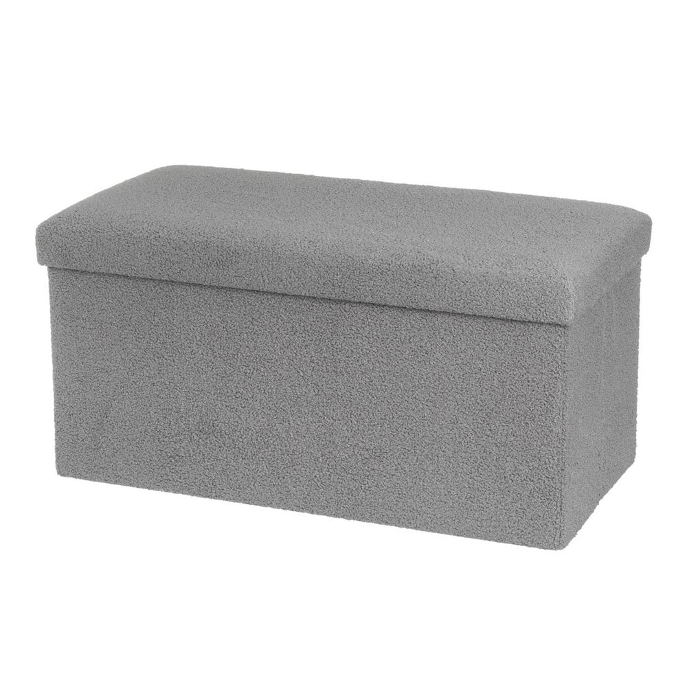 Sivý taburet z textílie buklé Folding – Casa Selección