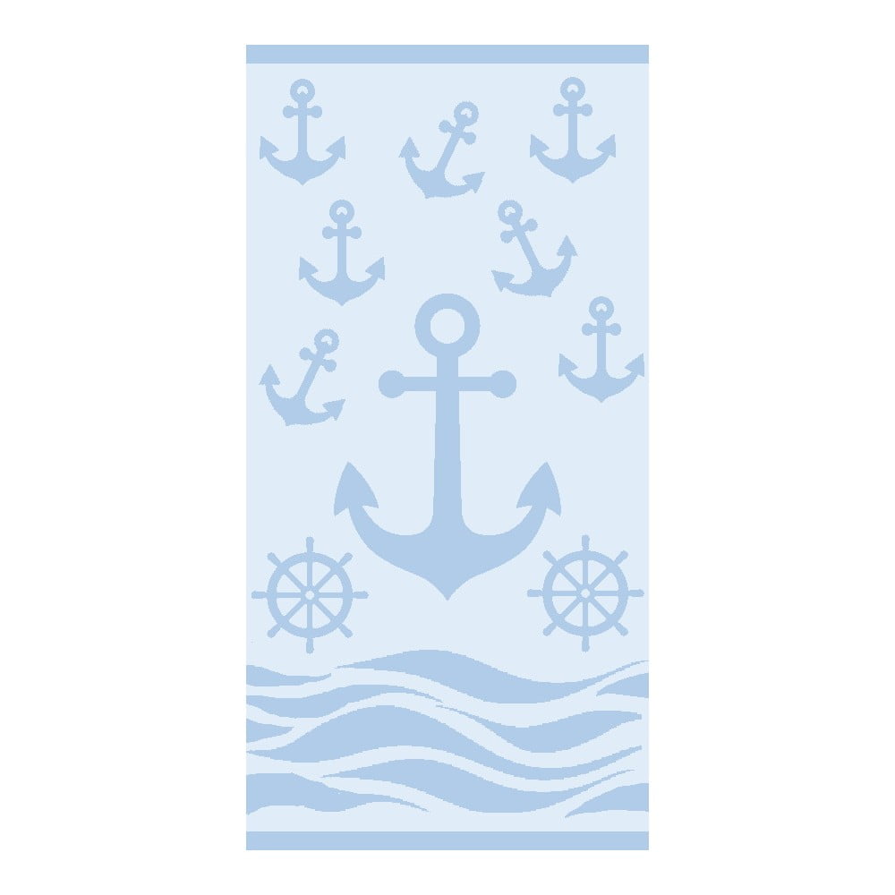 Svetlomodrá froté bavlnená plážová osuška 70x140 cm Anchor – B.E.S.