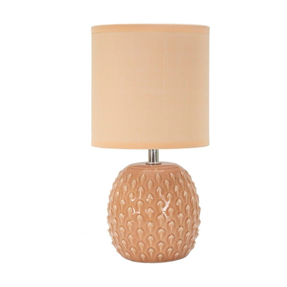 Broskyňová keramická stolová lampa s textilným tienidlom (výška  27 cm) Pontus – Mauro Ferretti