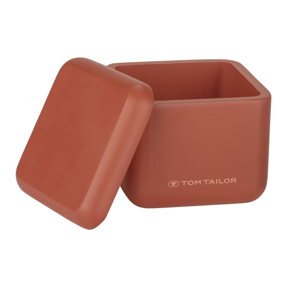 Oranžový kúpeľňový organizér na vatové tampóny z polyresínu Tom Tailor T-Rounded – Wenko