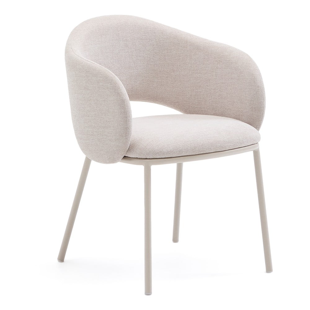 Krémovobiele čalúnené jedálenské kreslo Maina – Kave Home