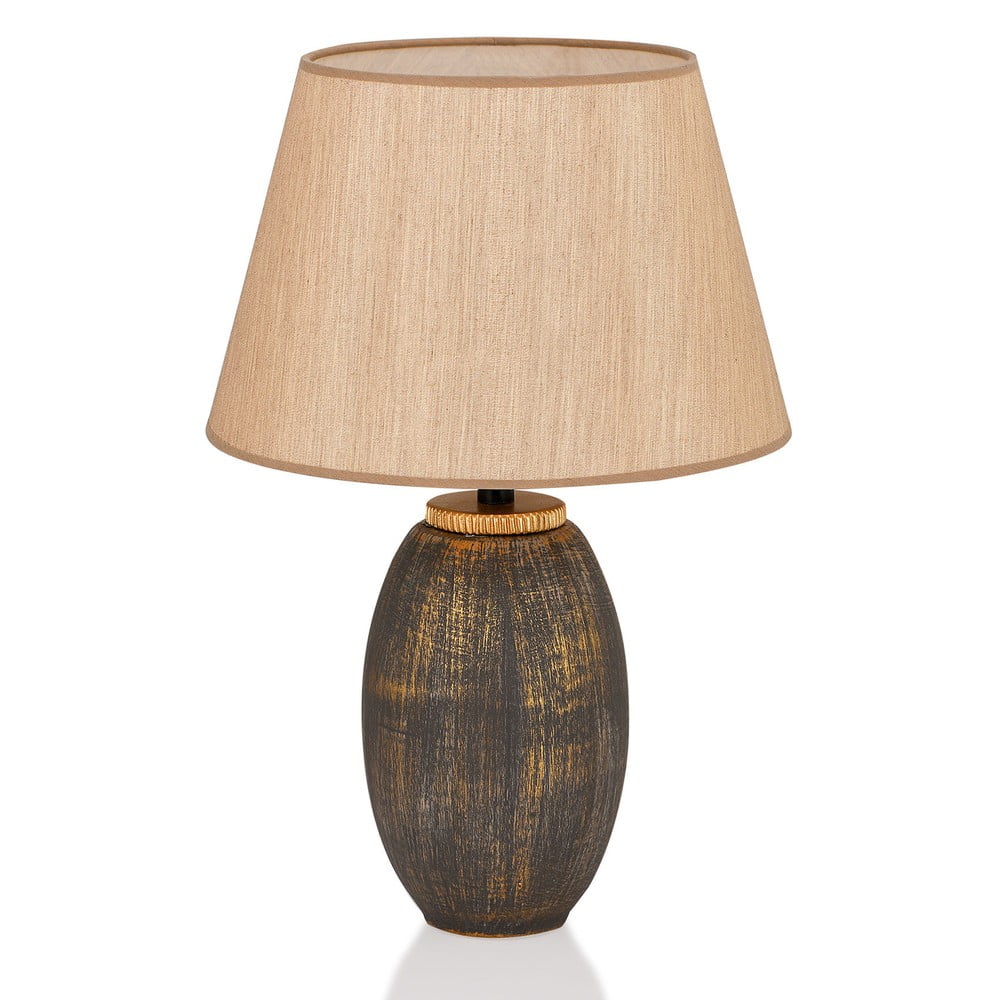 Sivá/béžová stolová lampa s textilným tienidlom (výška  46 cm) Yakamoz – Opviq lights