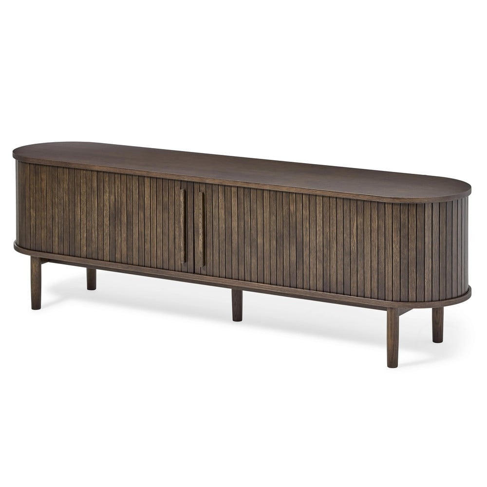 Hnedý TV stolík v dekore duba 180x56x40 cm Meta – Unique Furniture