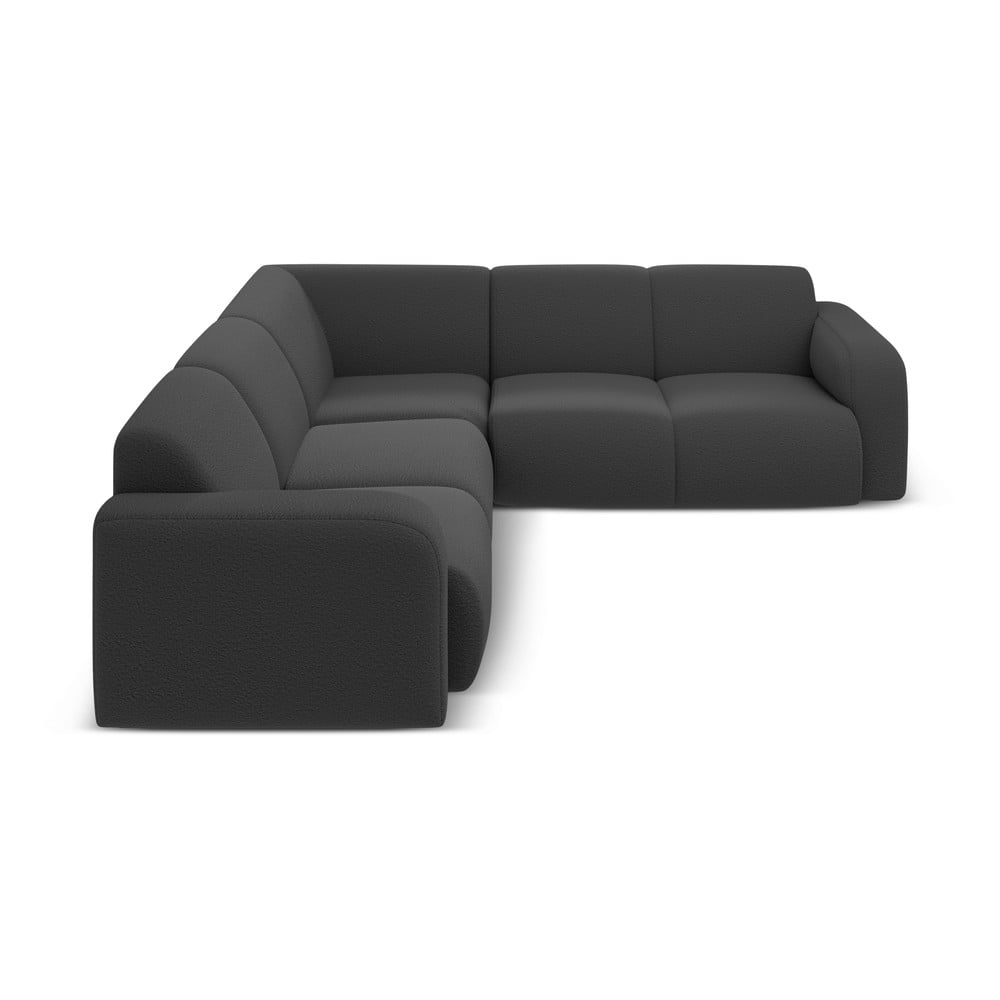 Tmavosivá rohová pohovka z textílie bouclé (variabilná/do L) Molino – Micadoni Home