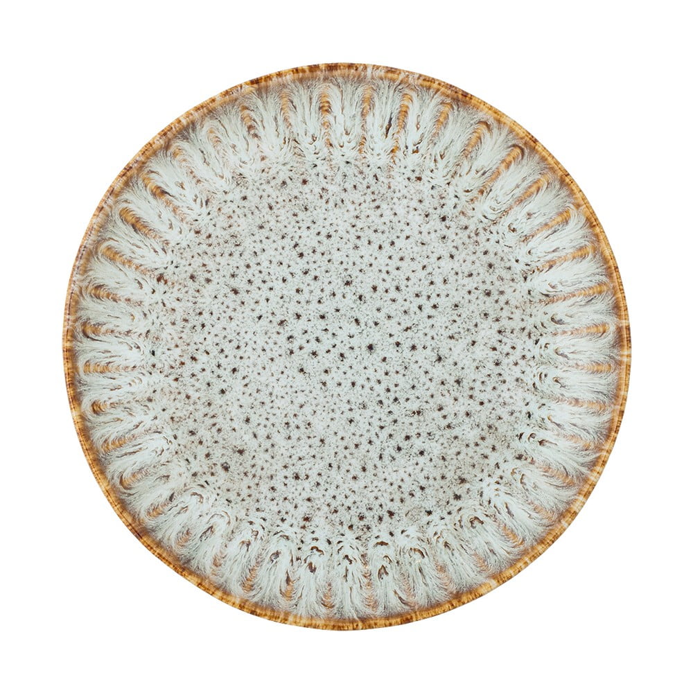 Modrý/béžový servírovací tanier z kameniny ø 17 cm Fleur – Bloomingville