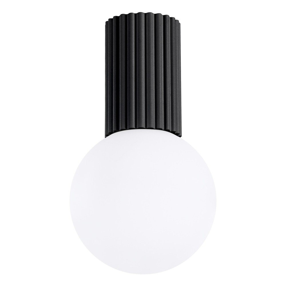 Čierne stropné svietidlo so skleneným tienidlom ø 12 cm Orbital – Sollux