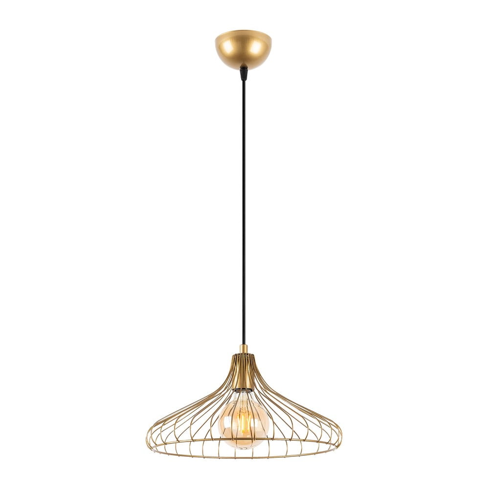 Závesné svietidlo v zlatej farbe s kovovým tienidlom ø 36 cm Depay – Opviq lights