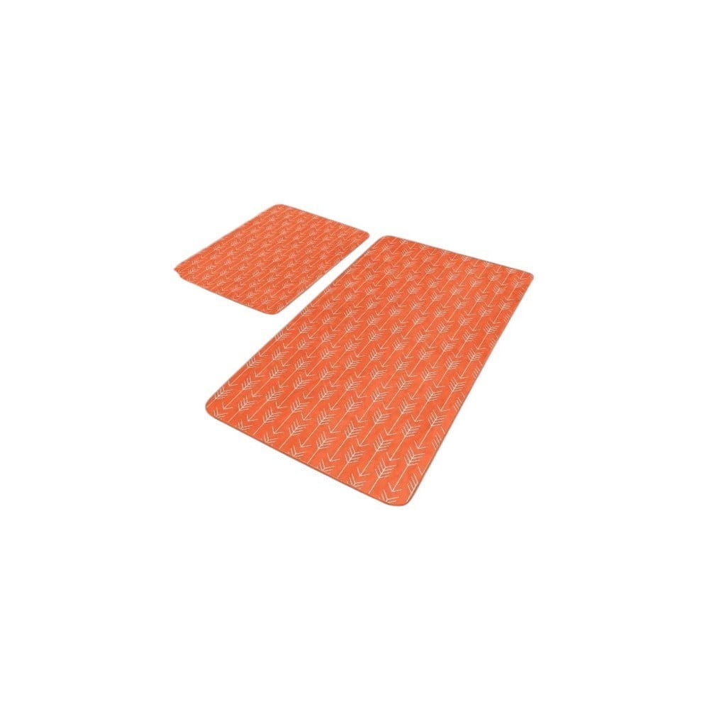 Zamatové kúpeľňové predložky v terakotovej farbe v súprave 2 ks 60x100 cm – Mila Home