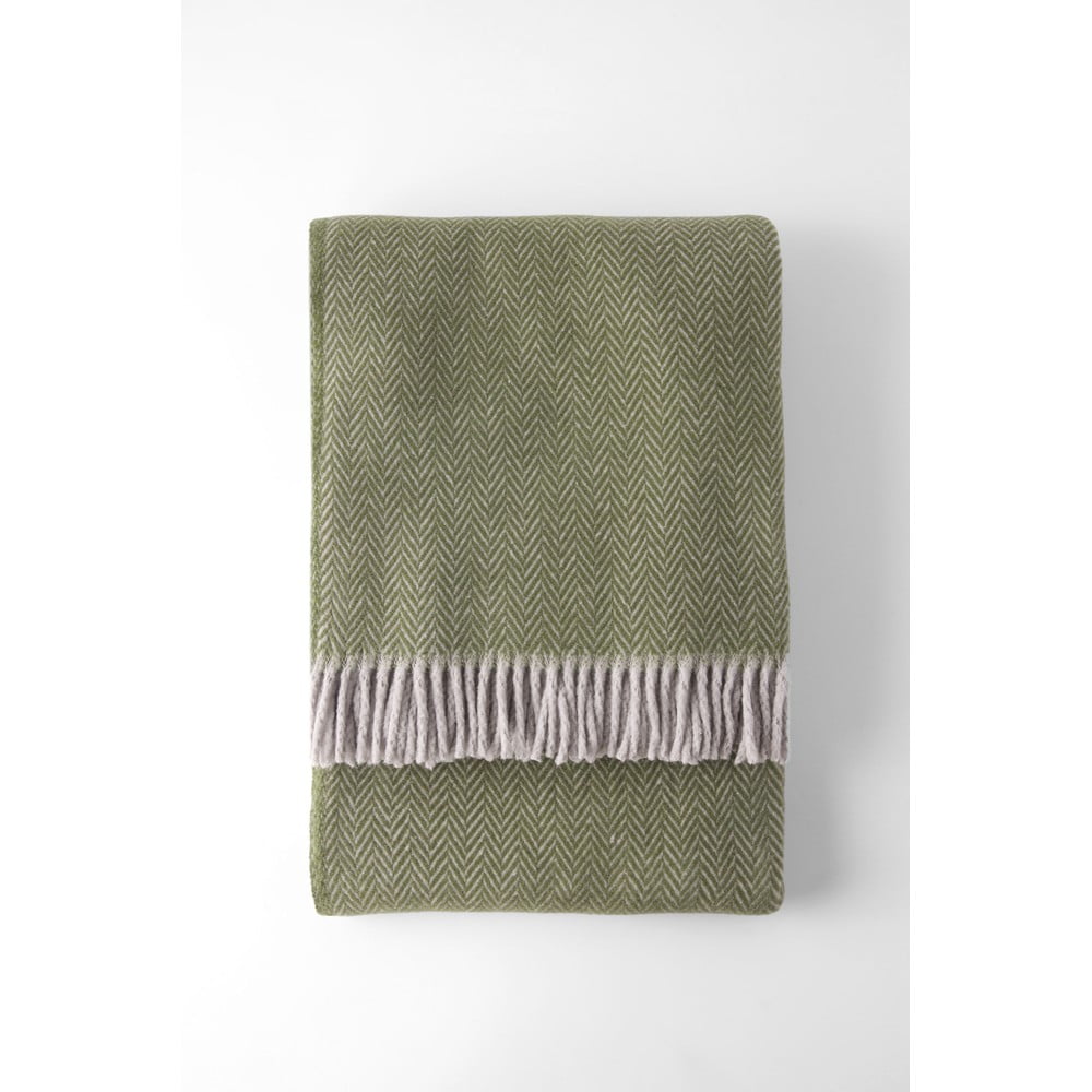 Zelený pléd s podielom bavlny Euromant Skyline