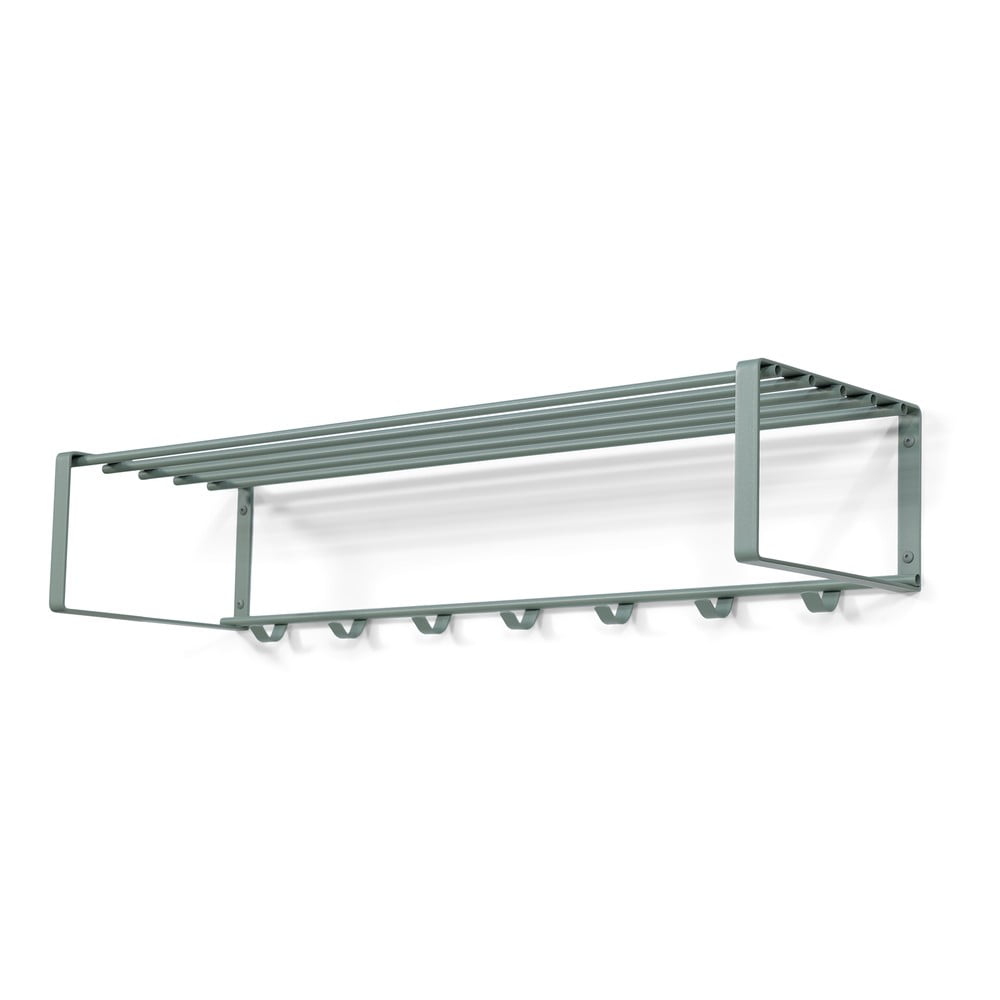 Sivozelený kovový nástenný vešiak s poličkou 100 cm Rex – Spinder Design