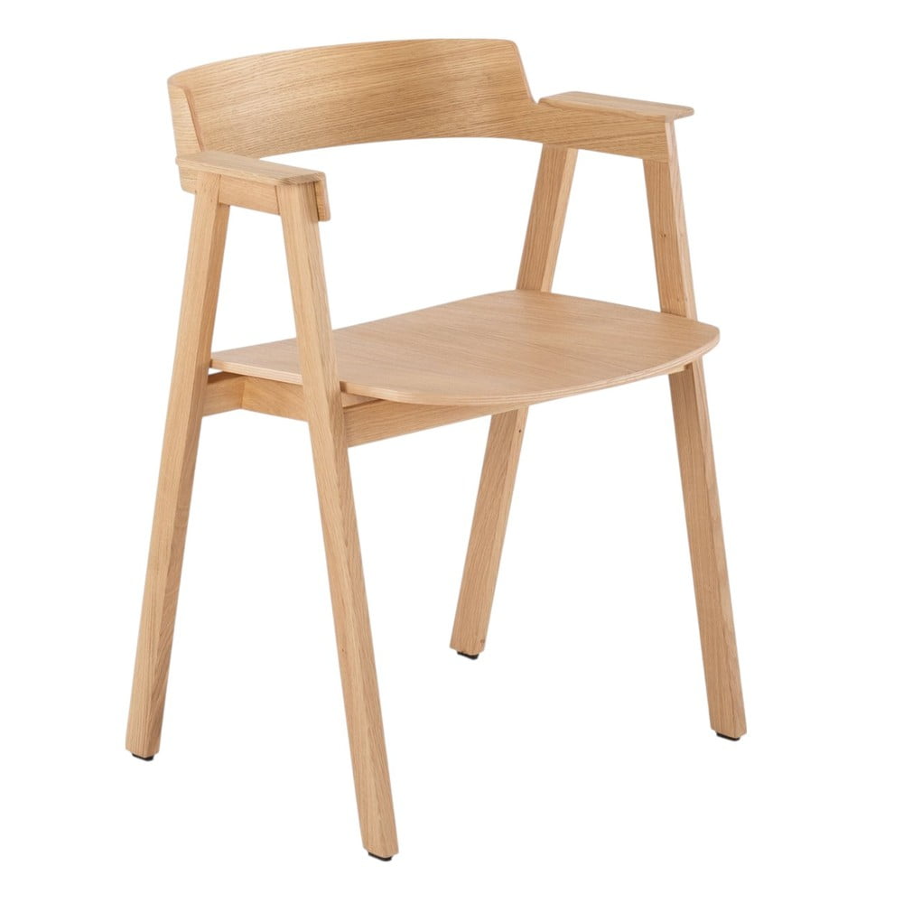 Jedálenská stolička s podrúčkami z dubového dreva v prírodnej farbe Flip – Gazzda