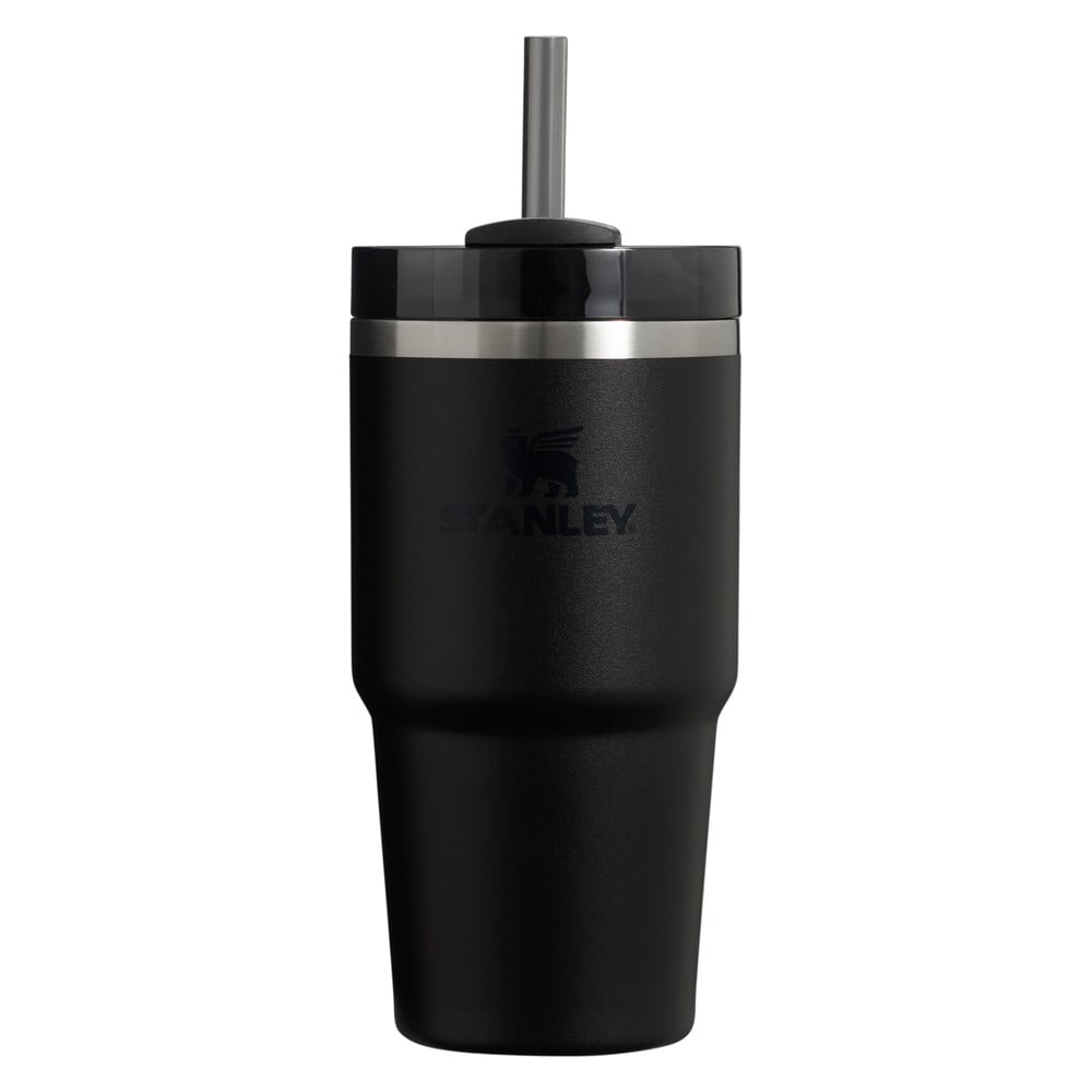 Čierna termoska so slamkou z nehrdzavejúcej ocele 600 ml Quencher H2.0 FlowState Tumbler Black – Stanley