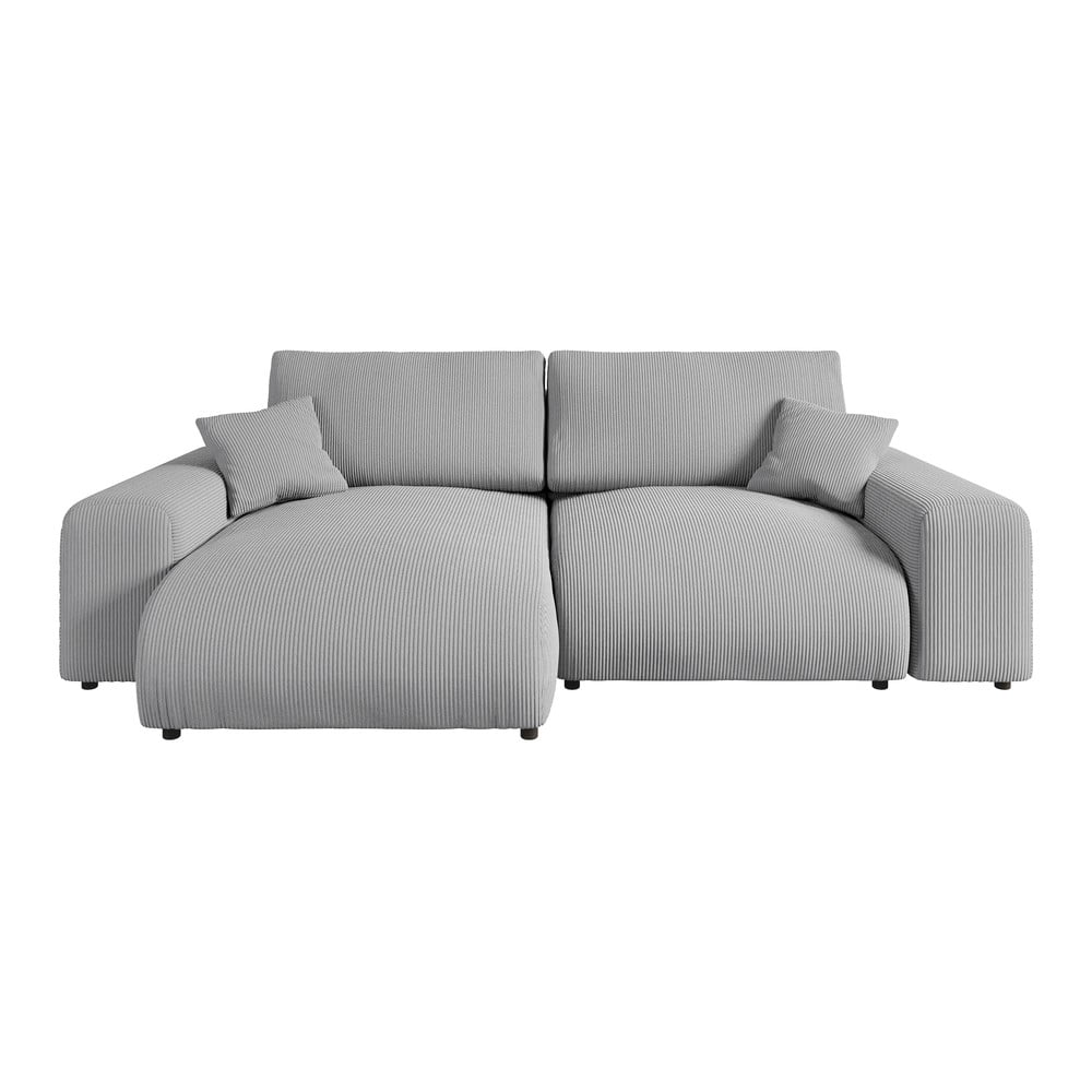 Svetlosivá menčestrová rohová pohovka (variabilná) Justin – Ropez