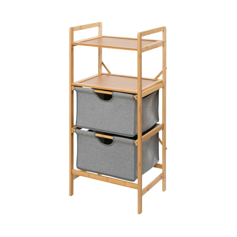 Sivo-hnedý bambusový kúpeľňový regál 44x96 cm Bahari - Wenko