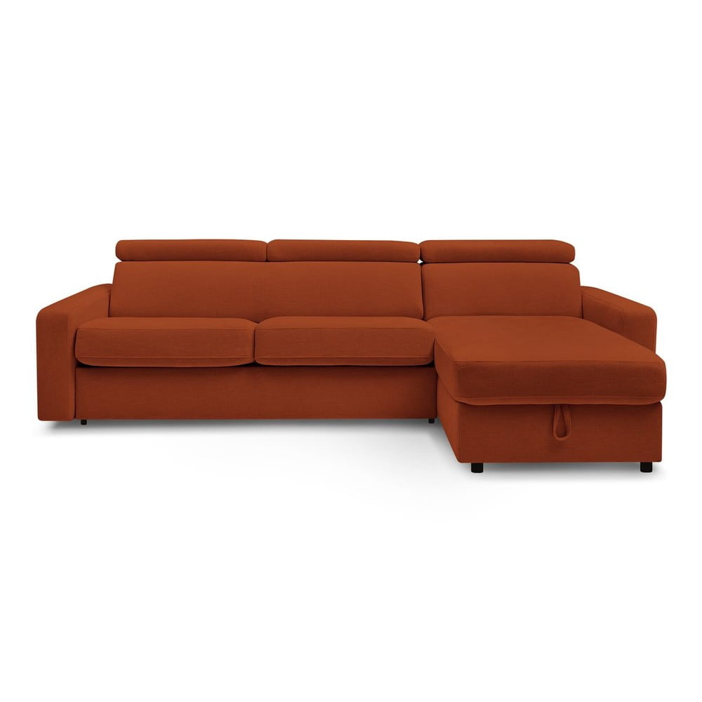 Rozkladacia rohová pohovka v tehlovej farbe (variabilná) Monaco – Bobochic Paris