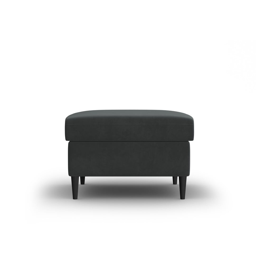 Tmavosivá zamatová podnožka Kyoto – Cosmopolitan Design