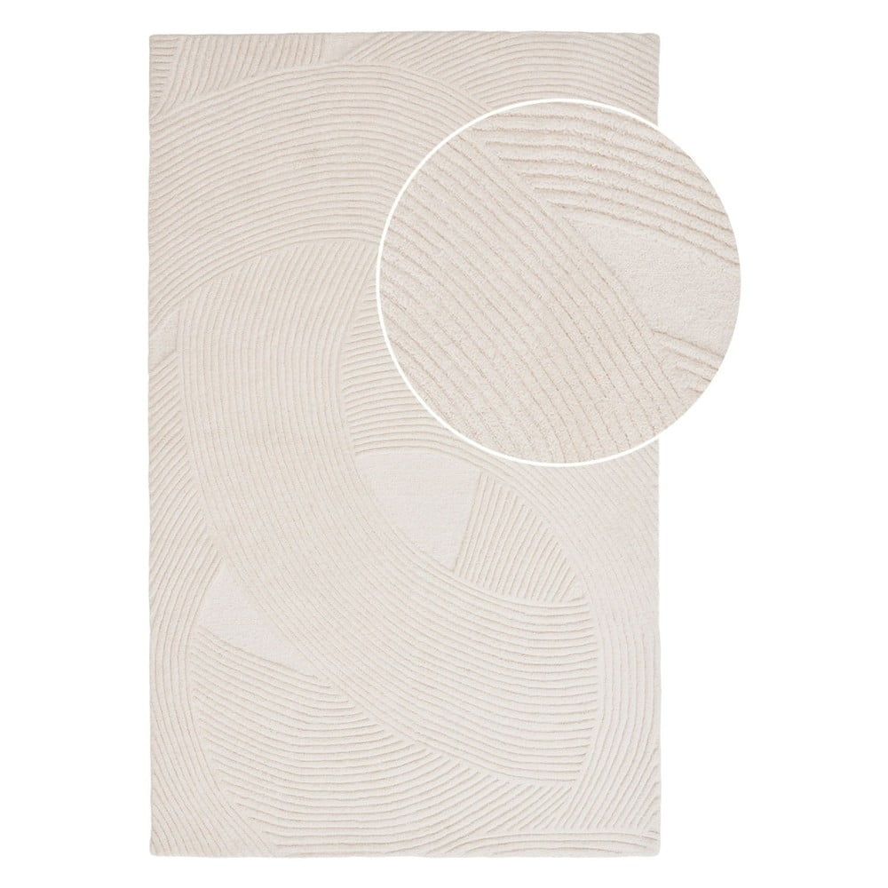 Krémový ručne tkaný vlnený koberec 160x230 cm Pune – House Nordic