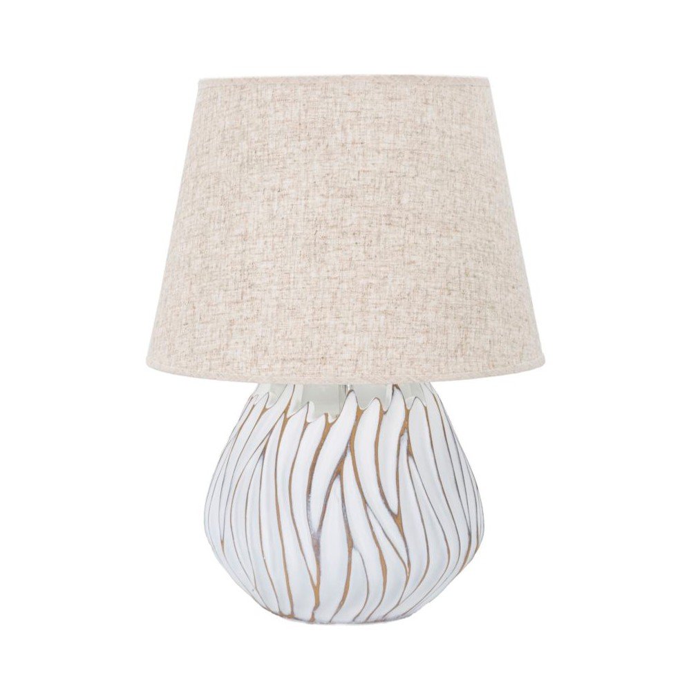 Béžová stolová lampa s textilným tienidlom (výška  48 cm) Honduras – Mauro Ferretti