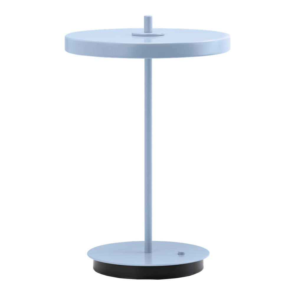 Svetlomodrá kovová LED stolová lampa s kovovým tienidlom (výška 31 cm) Asteria Move – UMAGE