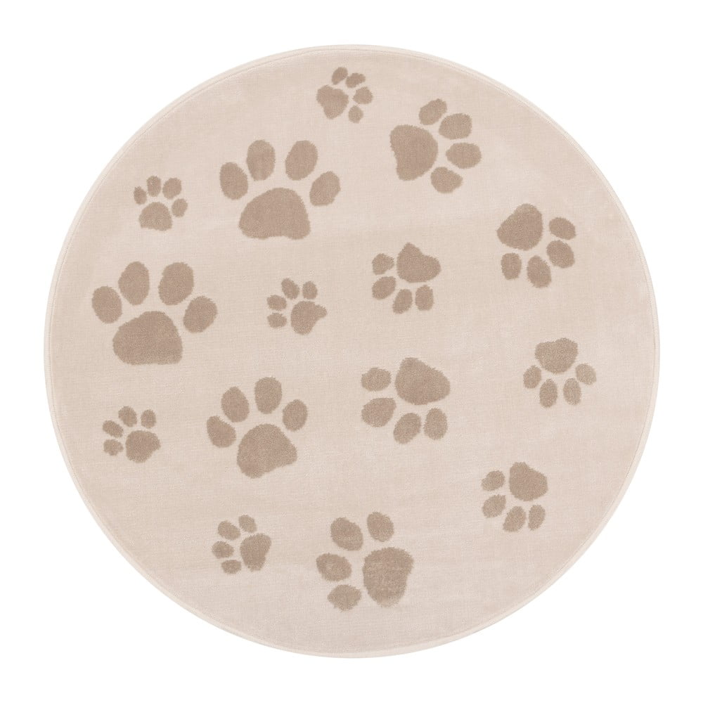 Béžový detský koberec ø133 cm Paws Light Beige – FD