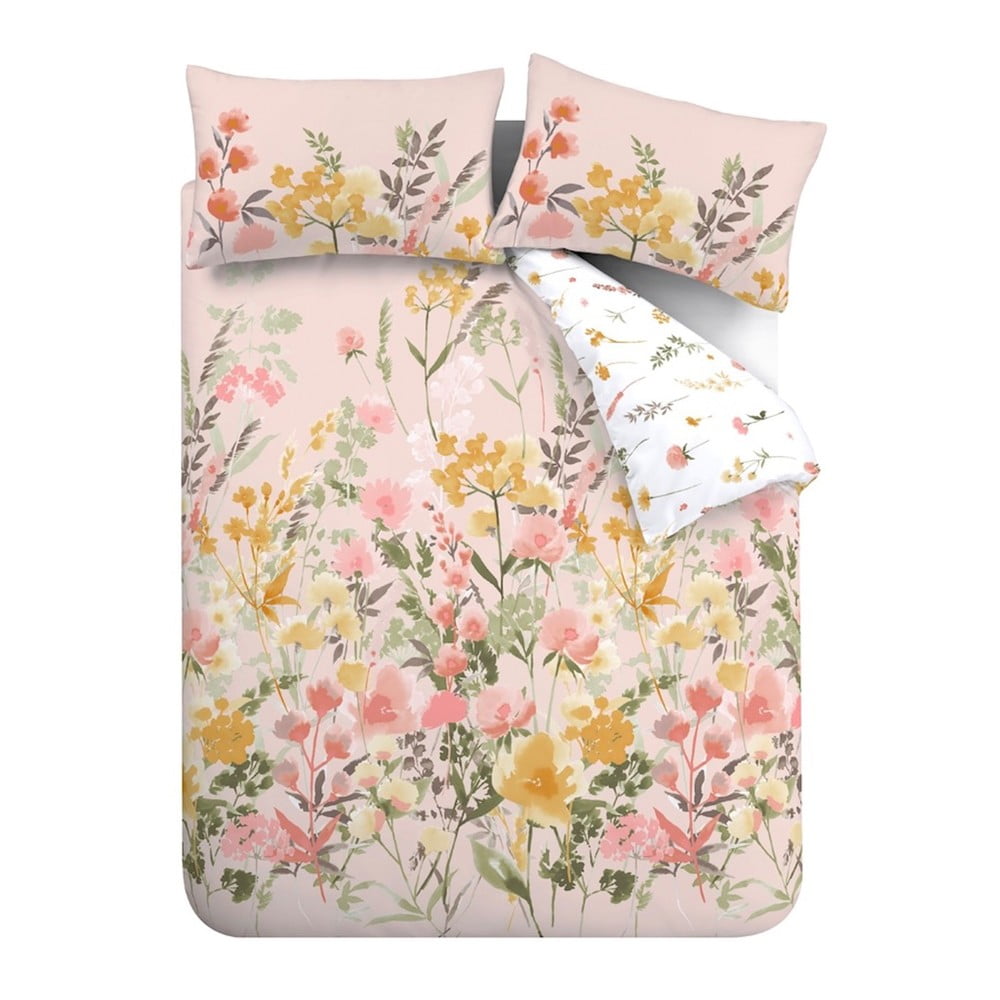 Ružové obliečky na dvojlôžko/predĺžené 230x220 cm Countryside Floral – Catherine Lansfield