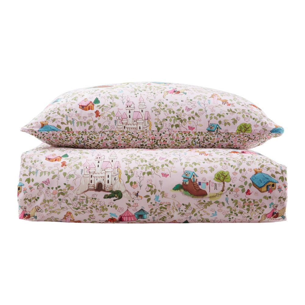 Ružové bavlnené detské obliečky na dvojlôžko 200x200 cm Fairytale – Belle & Boo