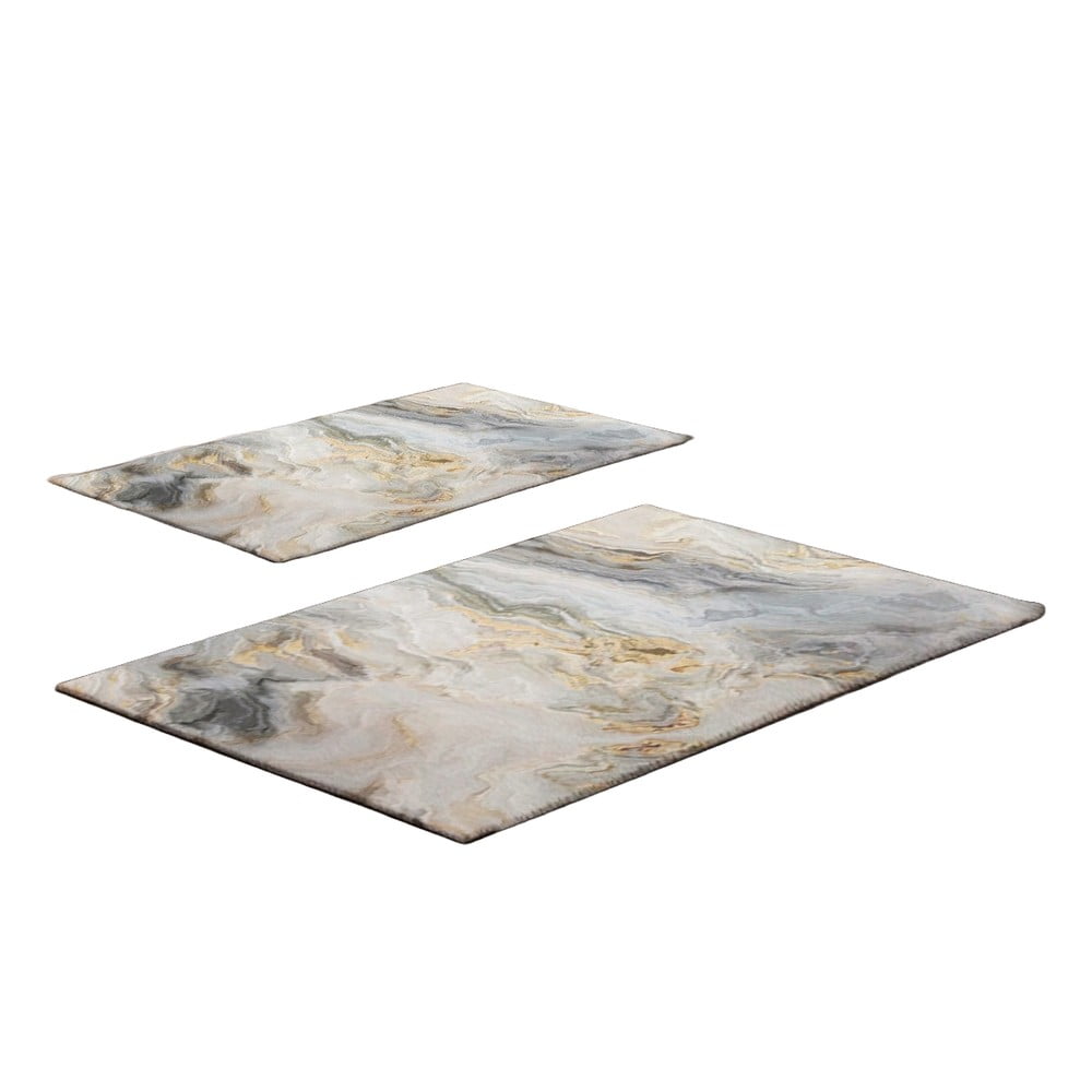 Sivo-béžové kúpeľňové predložky v súprave 2 ks 60x100 cm – Foutastic