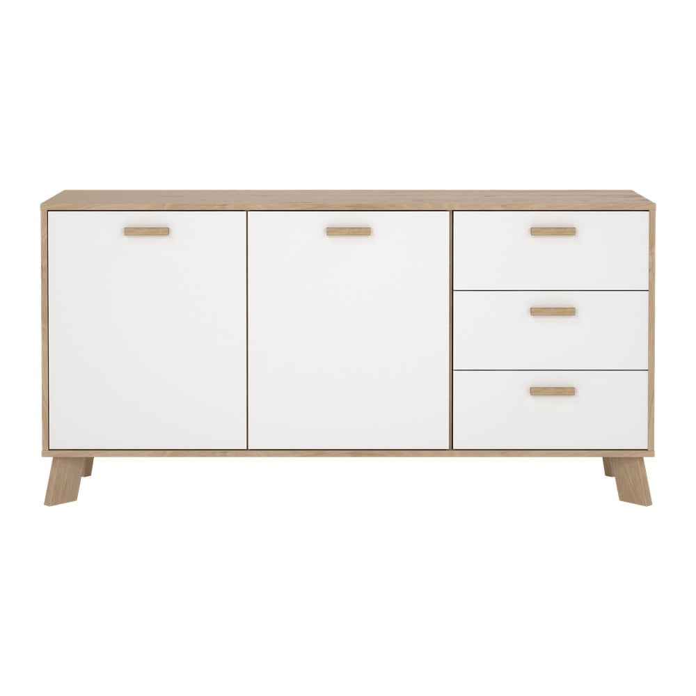 Biela/v prírodnej farbe komoda v dekore duba 147x73x39 cm Ikast – Tvilum