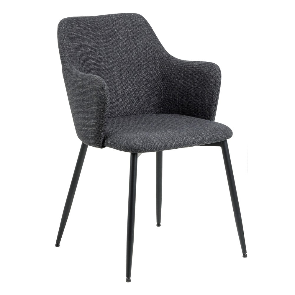 Antracitové čalúnené jedálenské kreslá v súprave 2 ks Ilsa – Actona