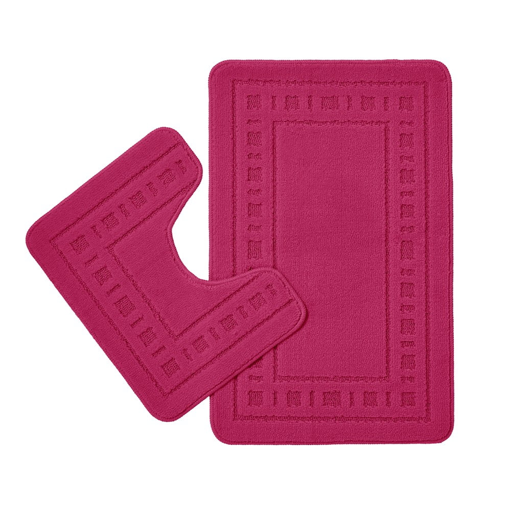 Tmavoružové WC kúpeľňové predložky v súprave 2 ks 50x80 cm Armoni – Catherine Lansfield