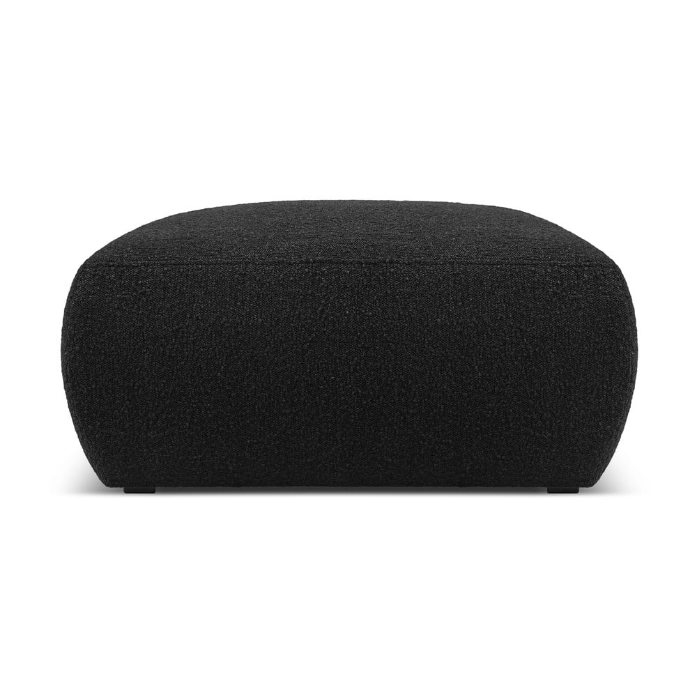 Čierny taburet z textílie bouclé Molino – Micadoni Home