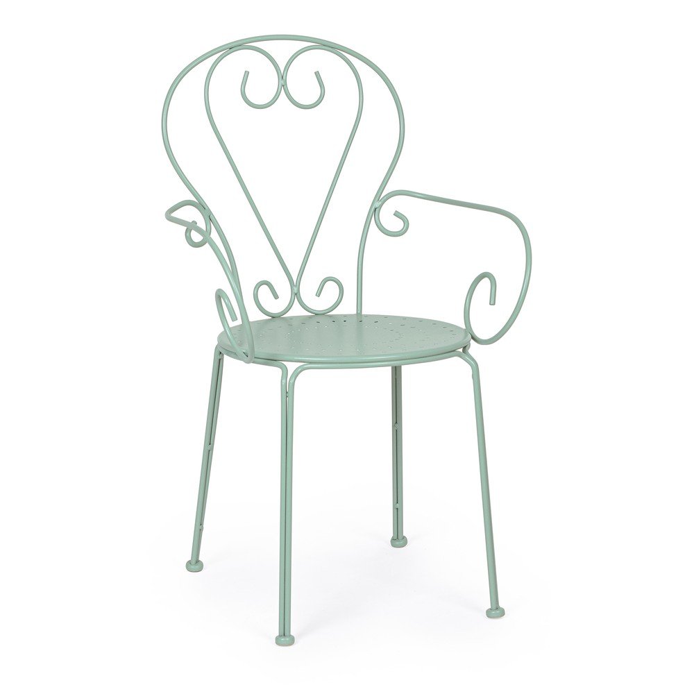 Kovová záhradná stolička v mentolovej farbe Etienne – Bizzotto