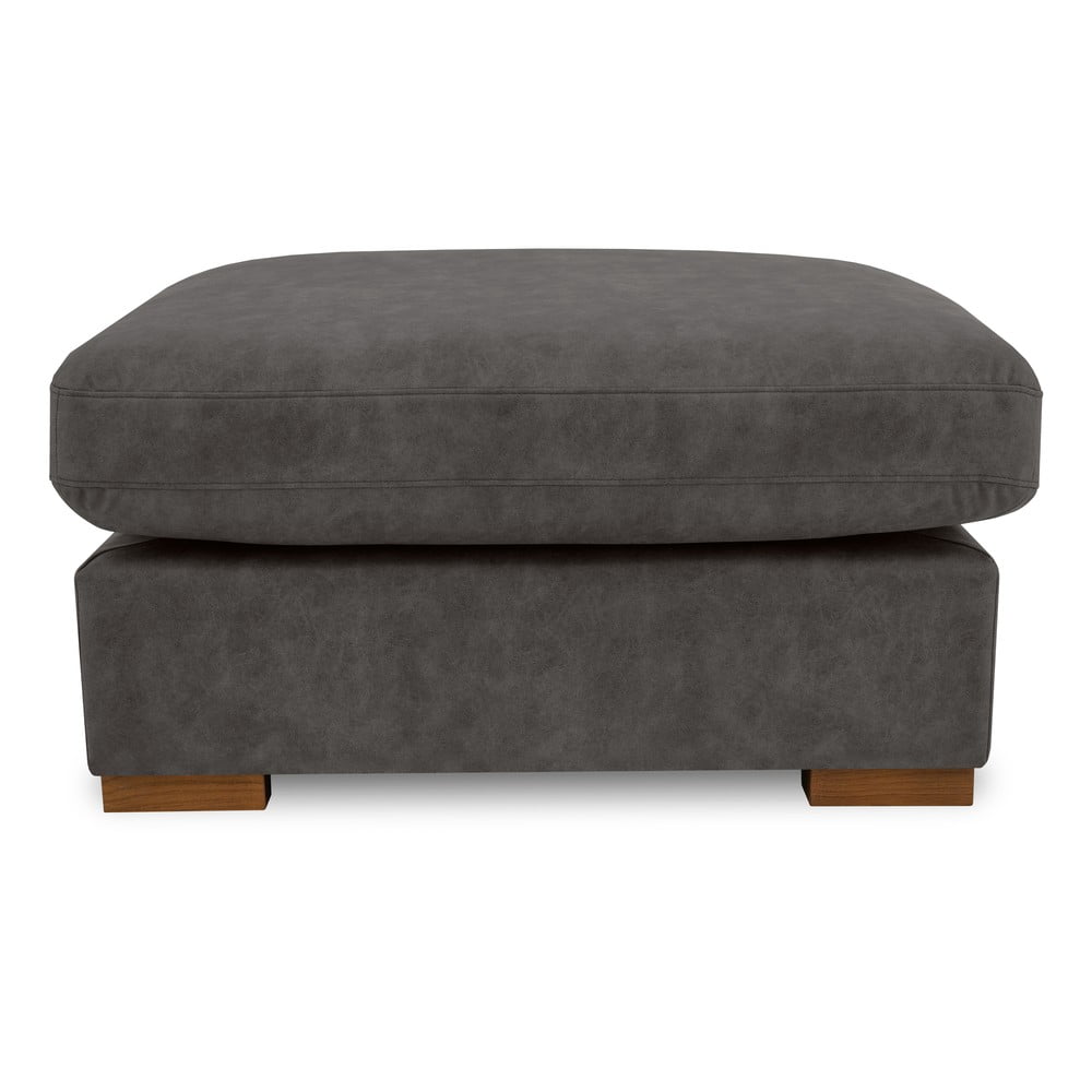 Antracitová podnožka z imitácie kože Hamburg – Scandic