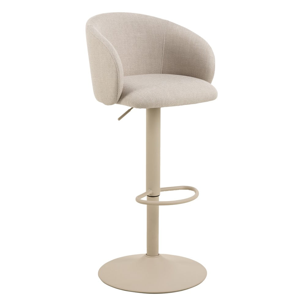 Béžová barová stolička s nastaviteľnou výškou/s podrúčkami (výška sedadla 86 cm) Eleanor – Actona