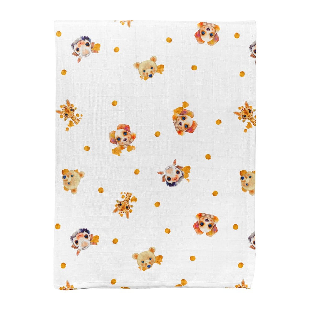 Biela mušelínová detská deka 75x100 cm Lama – Mijolnir