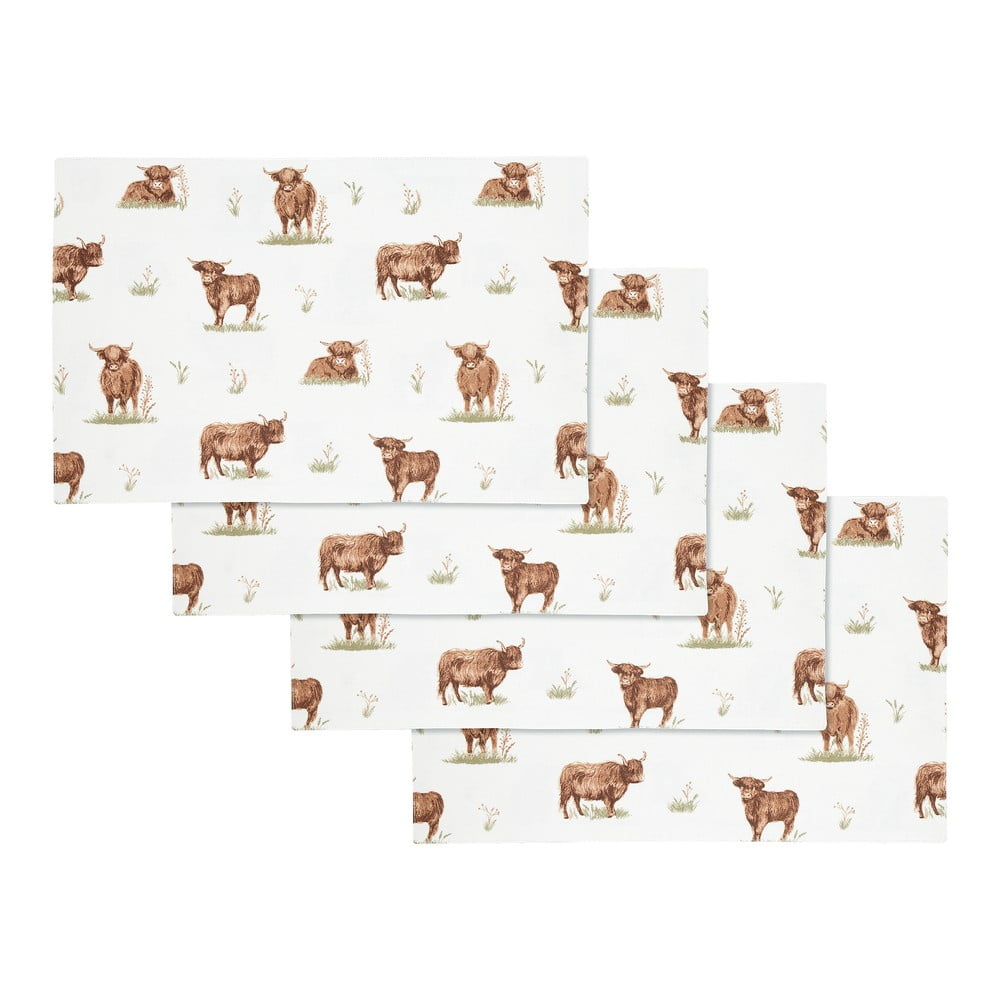 Bavlnené prestieranie v súprave 4 ks 30x46 cm Angus Highland Cow – Catherine Lansfield