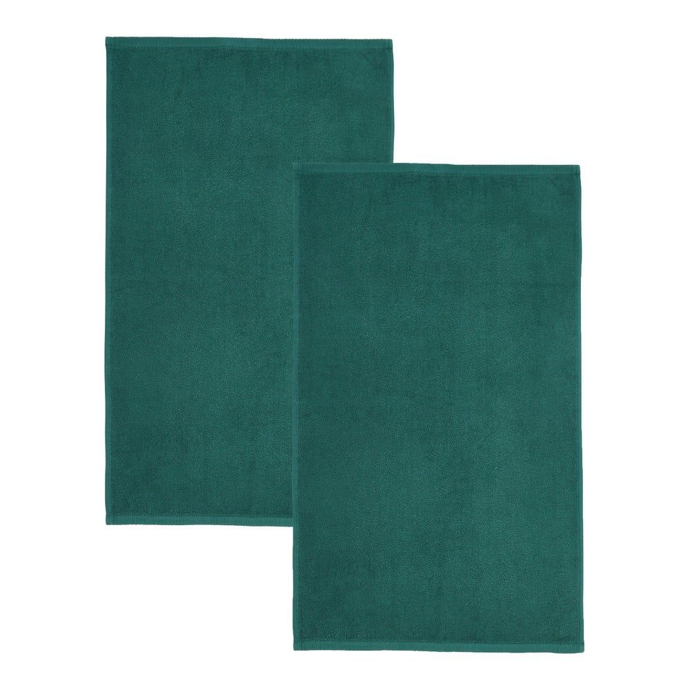 Tmavozelené rýchloschnúce/froté bavlnené osušky v súprave 2 ks 90x140 cm Quick Dry – Catherine Lansfield