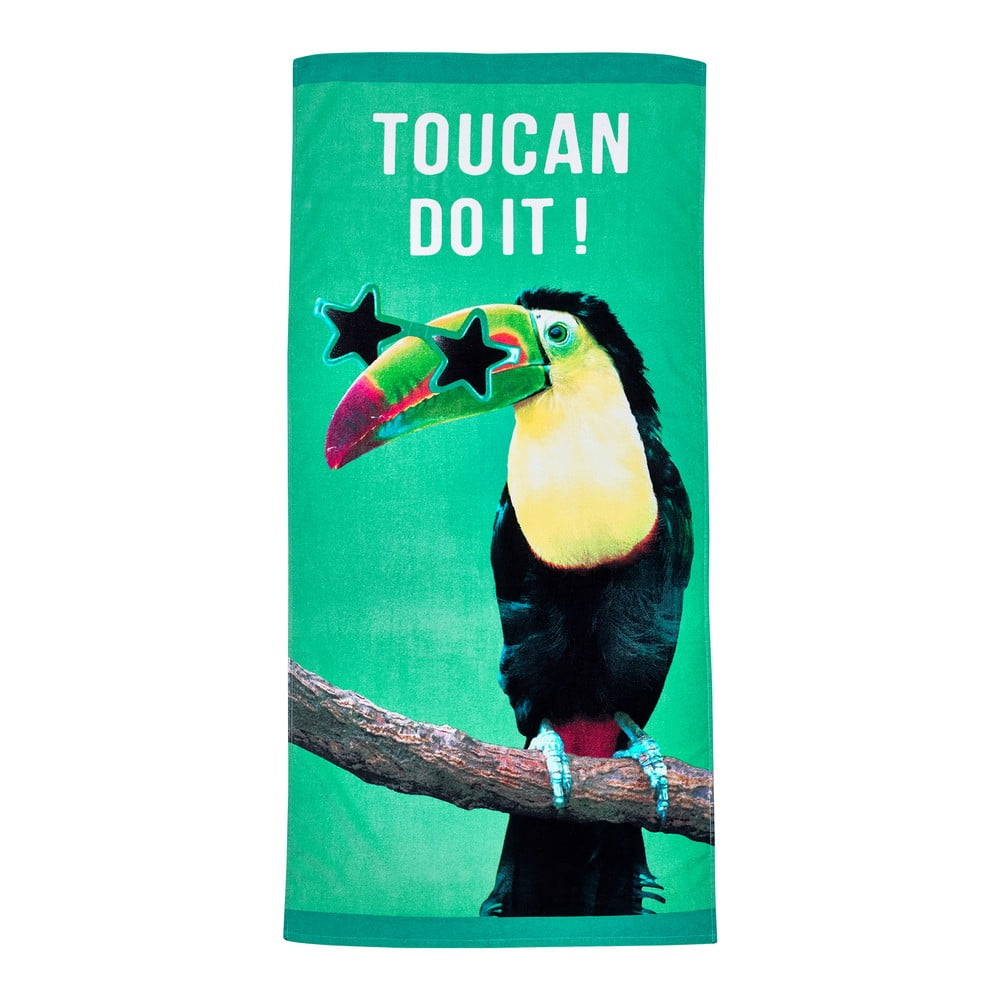 Zelená bavlnená plážová osuška 76x160 cm Toucan Do It – Catherine Lansfield