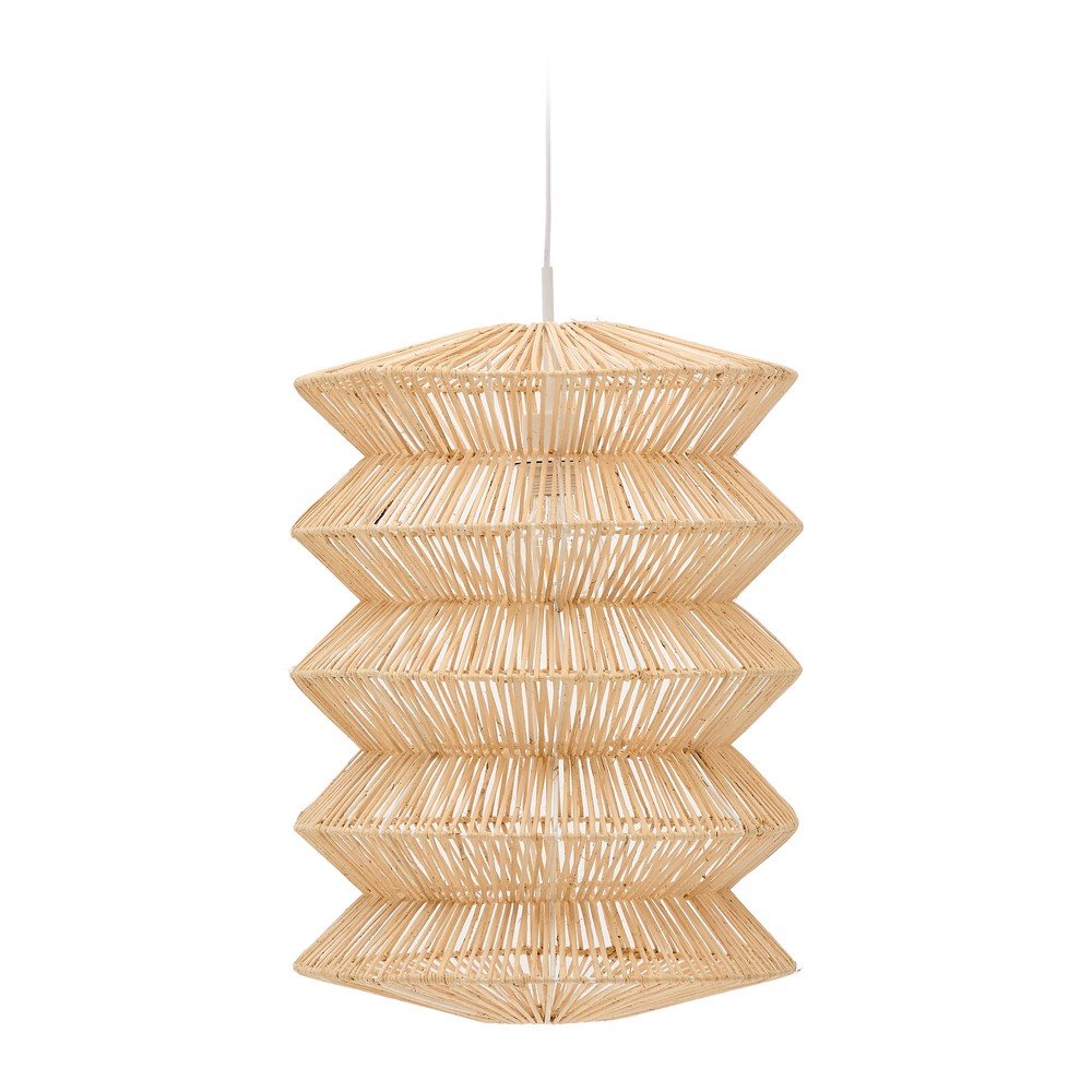 Závesné svietidlo v prírodnej farbe s ratanovým tienidlom Dakit – Kave Home