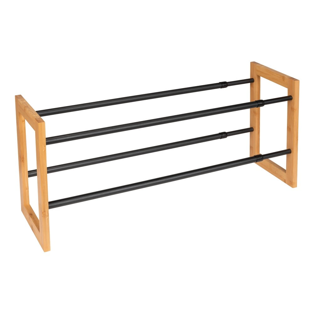 Kovový teleskopický stojan na topánky v čierno-prírodnej farbe Ecori – Wenko