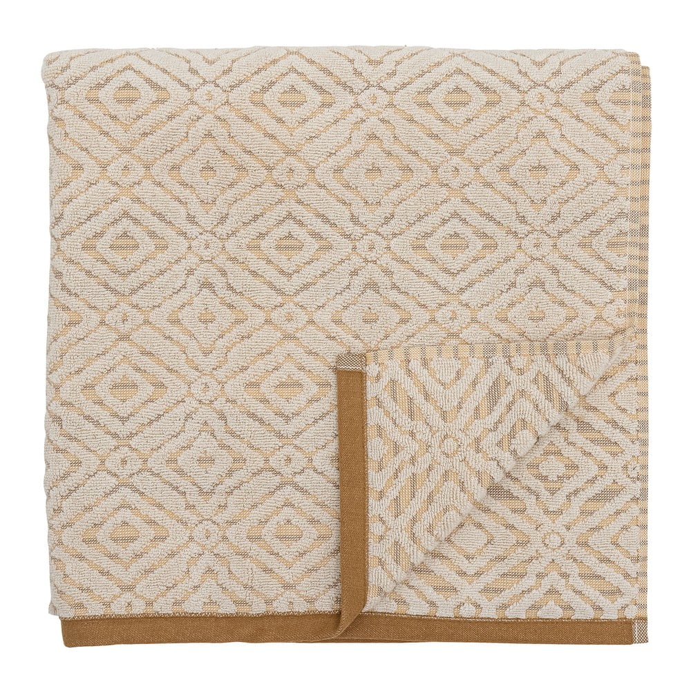 Bavlnená osuška v horčicovej farbe/krémová 140x70 cm Malú – Bloomingville