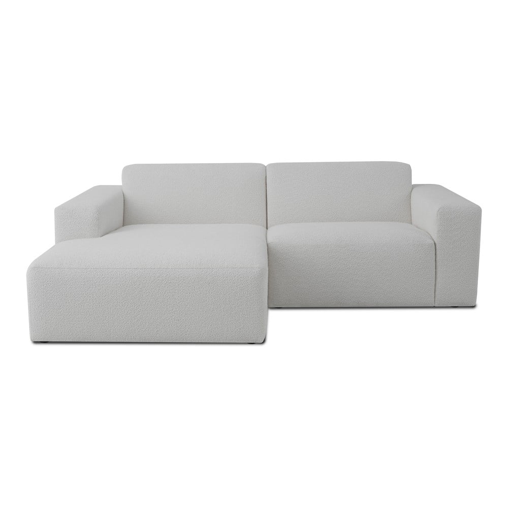 Biela rohová pohovka z textílie buklé (ľavý roh) Roxy – Scandic