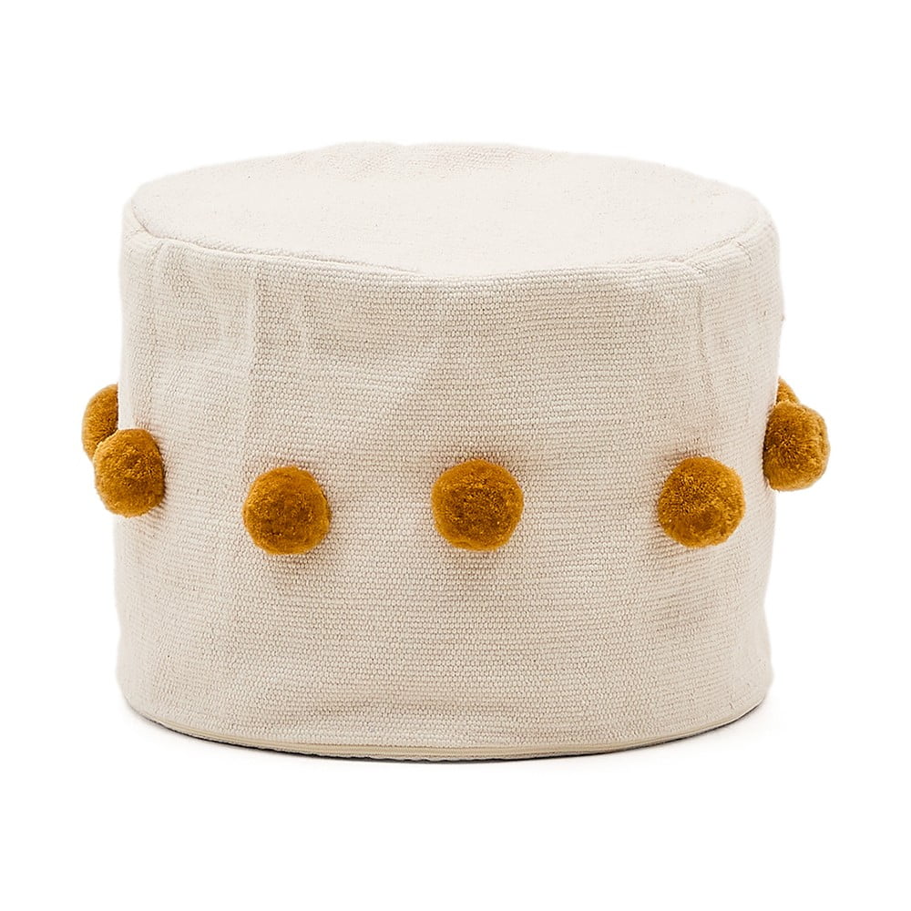 Taburet v horčicovej farbe/béžový Manua – Kave Home