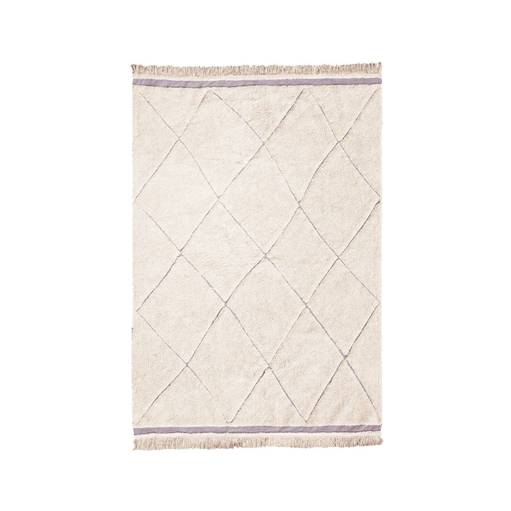 Krémový prateľný ručne tkaný bavlnený koberec 140x200 cm Bereber – Lorena Canals