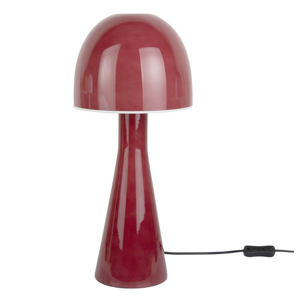 Červená stolová lampa so skleneným tienidlom (výška 45 cm) Bombin – Leitmotiv