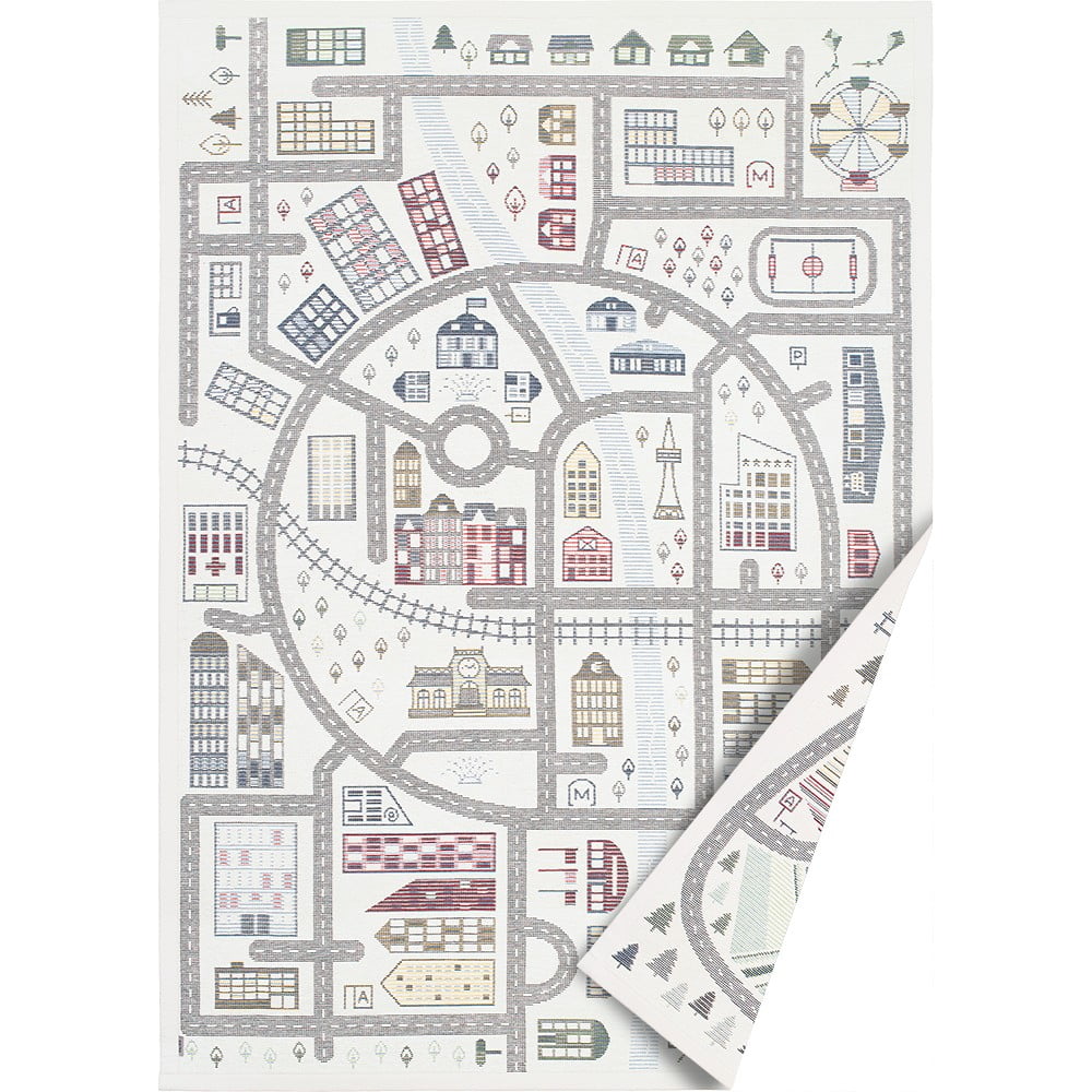 Bílý obojstranný detský koberec Narma Ülejõe