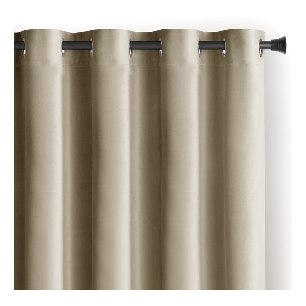 Hnedý/béžový zamatový dimout záves 140x245 cm Eyelets – Restilo